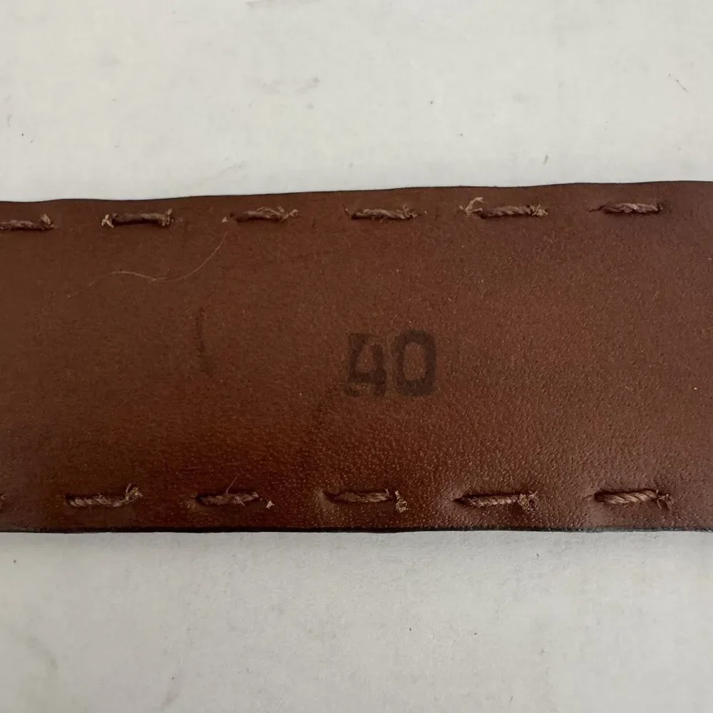 Torino Aniline Kipskin Shoulders‎ Brown Leather Belt Men’s 40 Made in USA 65561